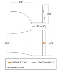 Vango Sentinel Side Awning - TA003 -Vango accurate ta006 dimensions image 1