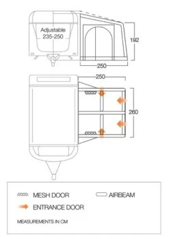 Vango Balletto Air 260 ProShield Awning 2023 16 Vango Balletto Air 260 ProShield Awning 2023 -Vango balletto proshield 260 dimensions image