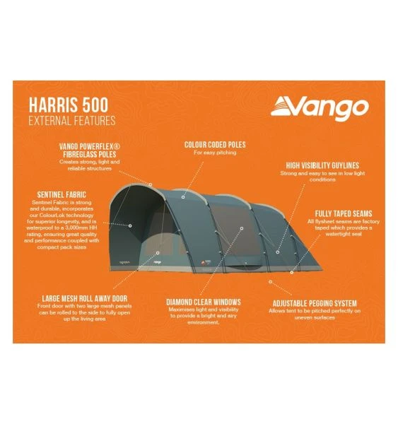 Vango Harris 500 (Poled) Tent 2023 5 Vango Harris 500 (Poled) Tent 2023 - Image 3