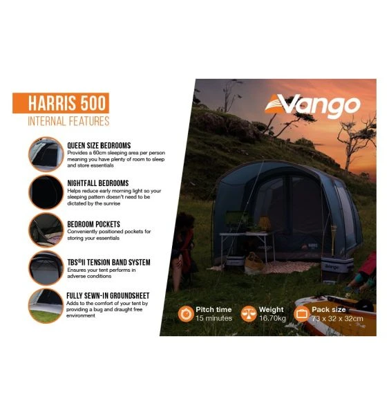 Vango Harris 500 (Poled) Tent 2023 6 Vango Harris 500 (Poled) Tent 2023 - Image 4