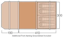 Vango Stargrove / Joro 450 Footprint & Ext Groundsheet - GP109 -Vango joro 450 footprint dimensions image guide