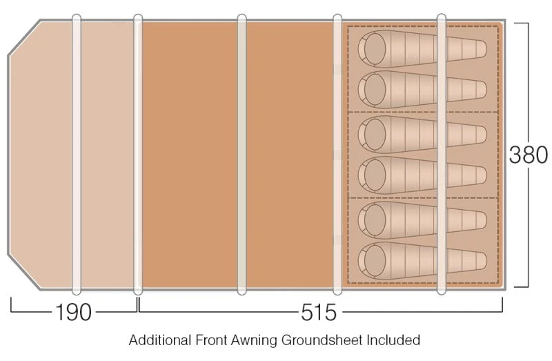 Vango Stargrove / Oakmere / Joro 600XL Footprint & Awning Groundsheet - GP110 4 Vango Stargrove / Oakmere / Joro 600XL Footprint & Awning Groundsheet - GP110 - Image 2