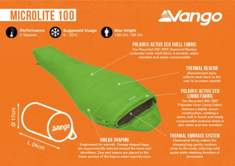 Vango Microlite 100 Sleeping Bag 5 Vango Microlite 100 Sleeping Bag - Image 3