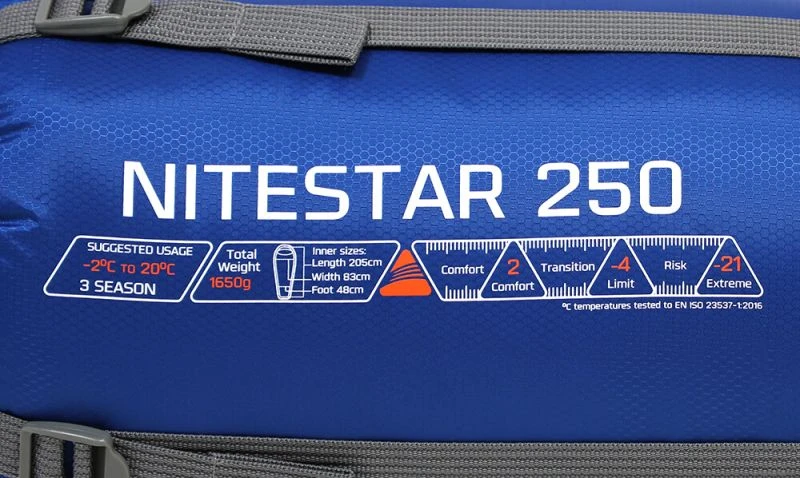 Vango Nitestar Alpha 250 Single Sleeping Bag - Classic Blue 6 Vango Nitestar Alpha 250 Single Sleeping Bag - Classic Blue - Image 4