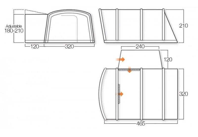Vango Galli Low III Inflatable Awning 2022 4 Vango Galli Low III Inflatable Awning 2022 - Image 2