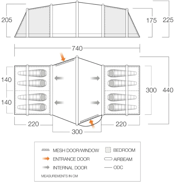 Vango Vesta Air 850XL Airbeam Tent 2023 4 Vango Vesta Air 850XL Airbeam Tent 2023 - Image 2